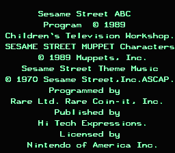 Sesame Street: A-B-C title screenshot